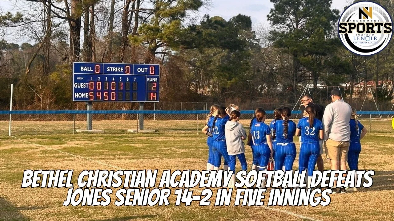 Bethel Christian Academy Softball Defeats Jones Senior 14-2 in Five Innings