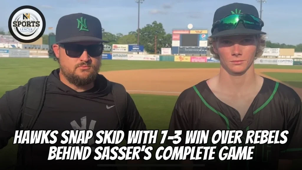 Hawks Snap Skid with 7–3 Win Over Rebels Behind Sasser’s Complete Game
