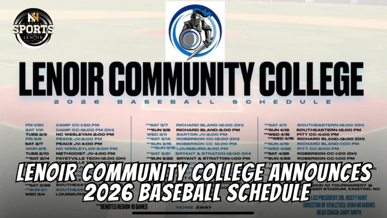 Lenoir Community College Announces 2026 Baseball Schedul