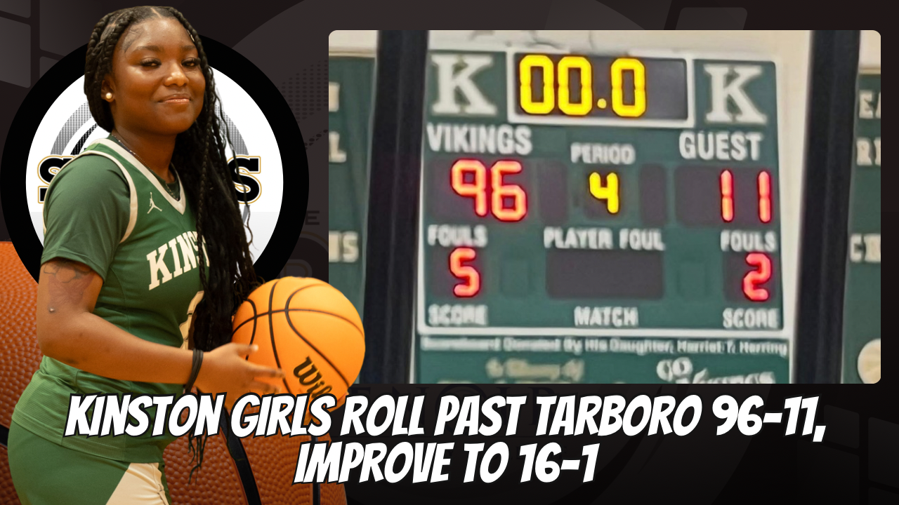 Kinston girls roll past Tarboro 96-11, improve to 16-1