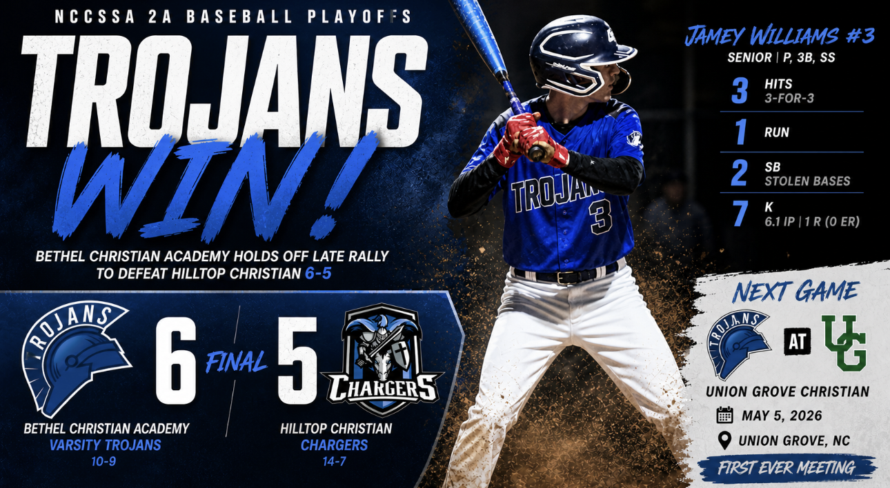 Bethel Christian Survives Late Push, Seniors Deliver in Playoff Opener