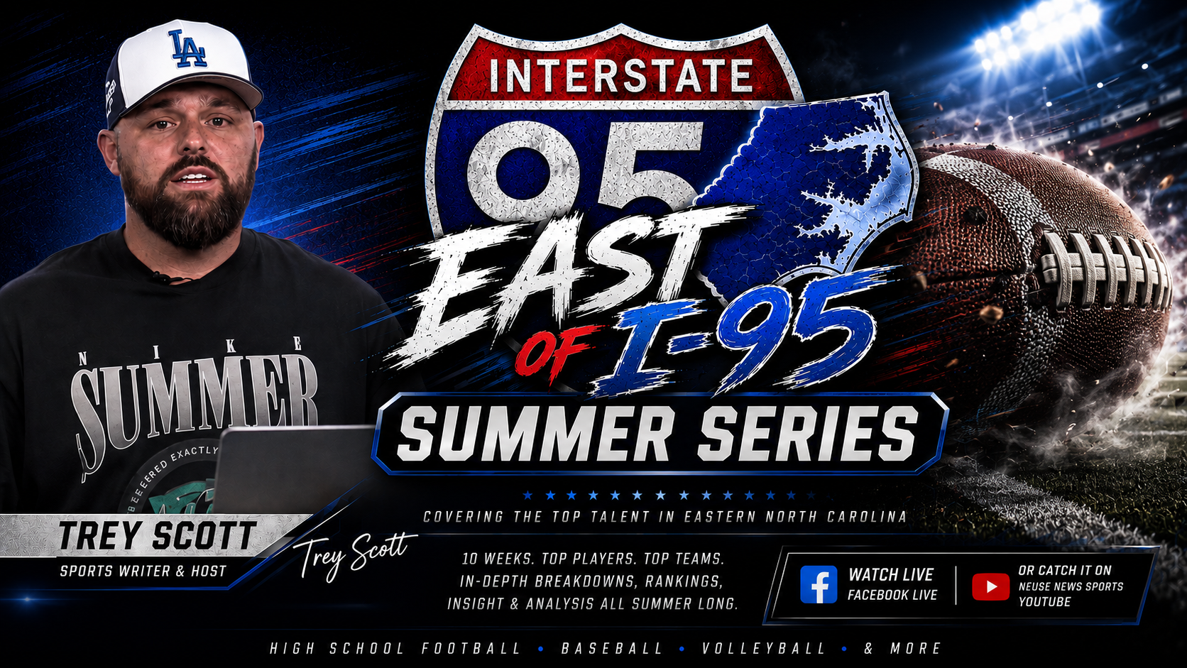 Neuse News Sports Launches 'East of I-95 Summer Series' on The Trey Scott Sports Show