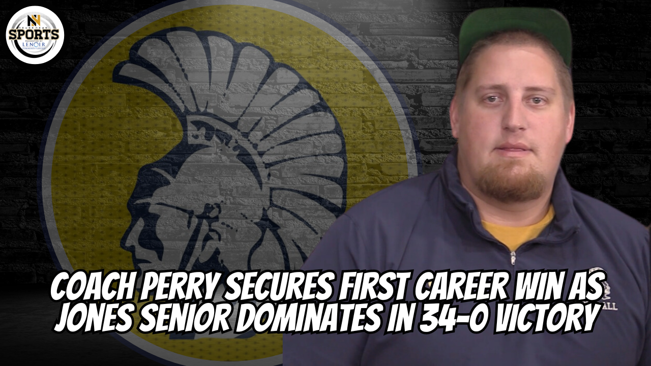Coach Perry Secures First Career Win as Jones Senior Dominates in 34-0 Victory