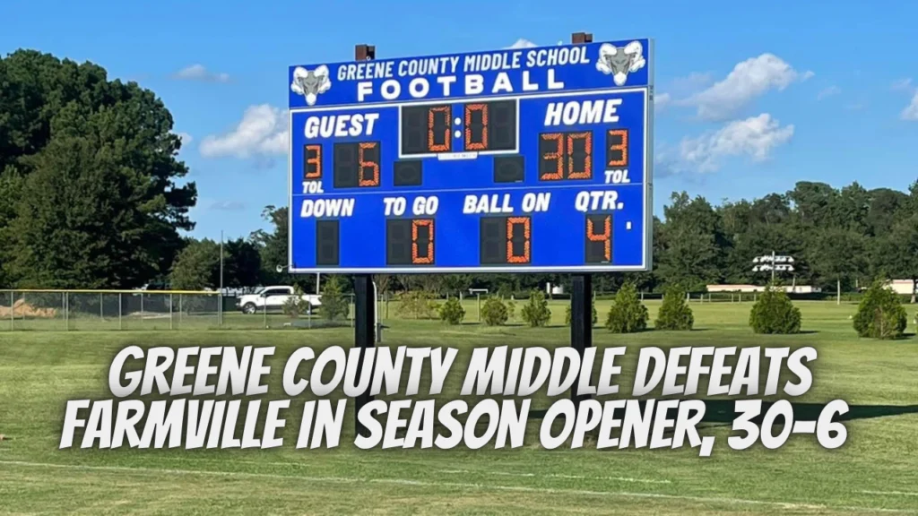 Greene County Middle Defeats Farmville in Season Opener, 30-6