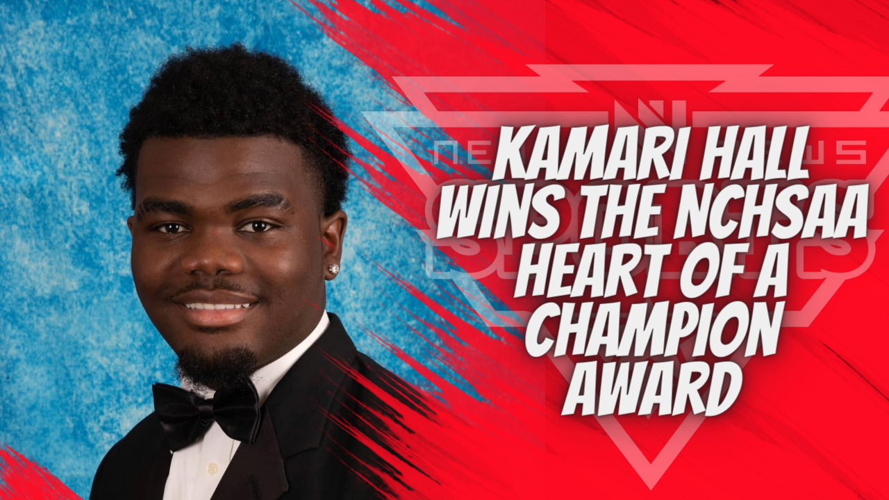 Kamari Hall wins the NCHSAA Heart of a Champion Award