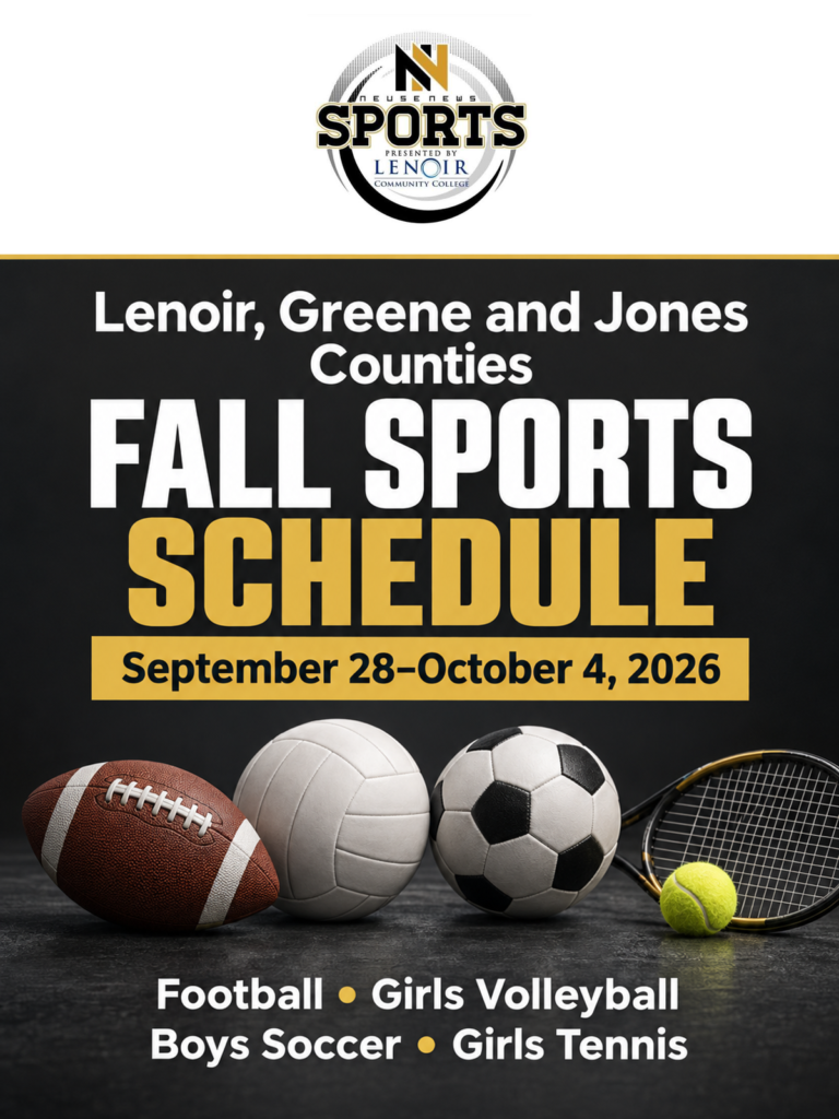 Lenoir, Greene and Jones counties fall sports schedule graphic