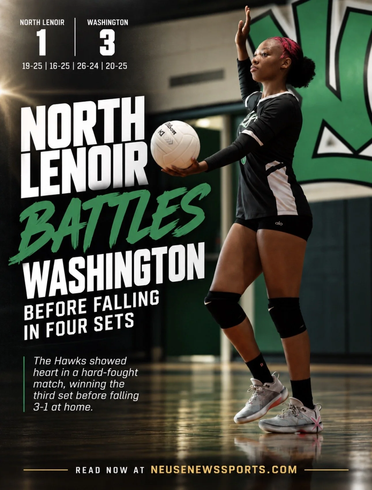 North Lenoir battles Washington before falling in four sets