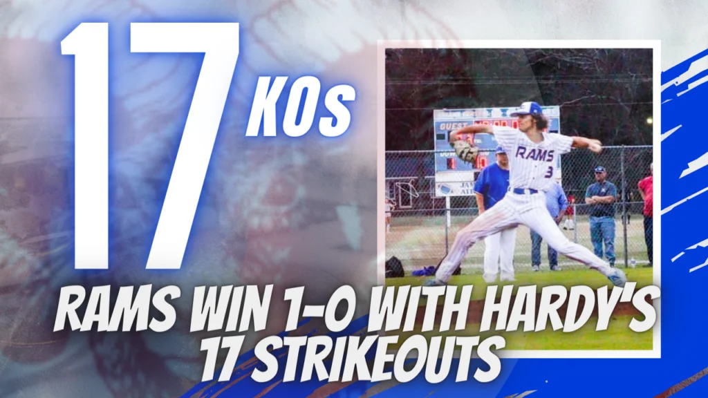 Rams win 1-0 with Hardy's 17 strikeouts