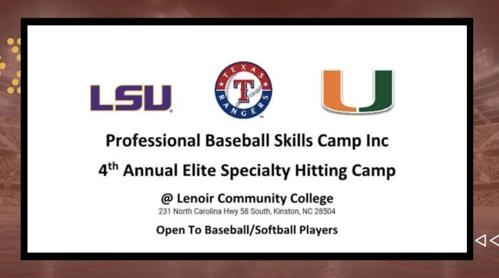 The 4th Annual Elite Specialty Hitting Camp at Lenoir Community College