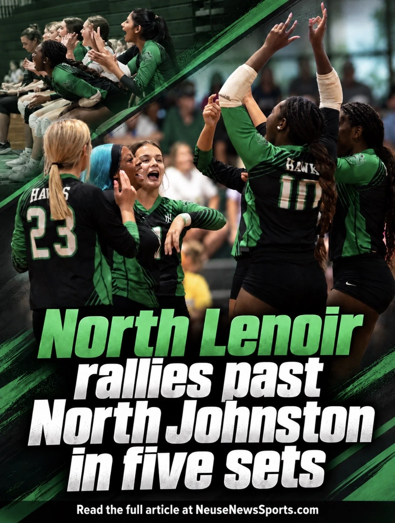 North Lenoir rallies past North Johnston in five sets