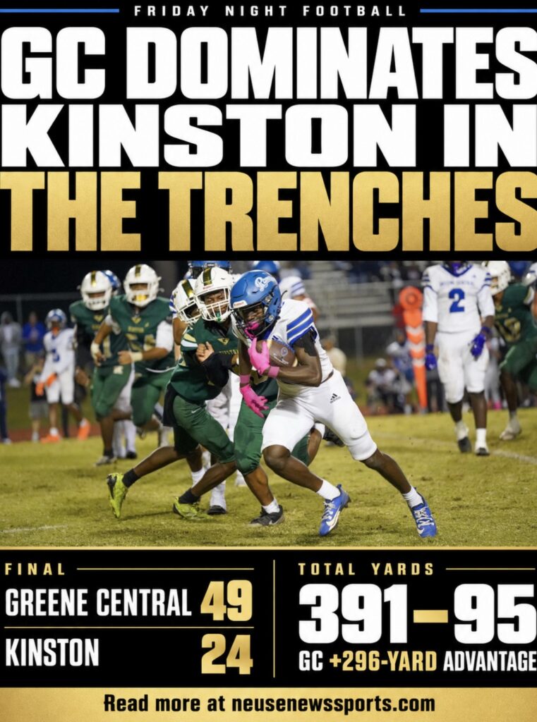 Greene Central defeats Kinston 49-24