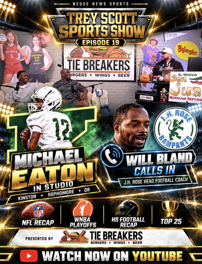 Trey Scott Sports Show Episode 19: Kinston QB1 Mike Eaton, JH Rose HC Will Bland, Top 25, and more