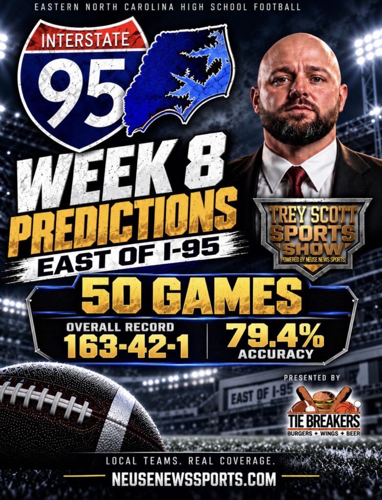 East of I-95 Week 8 high school football predictions featuring 50 games and Trey Scott’s 163-42-1 overall record