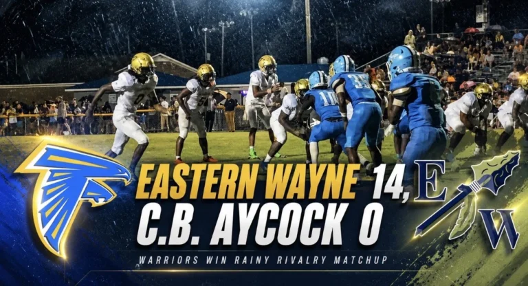 Eastern Wayne turns turnovers into rain-soaked shutout at CB Aycock