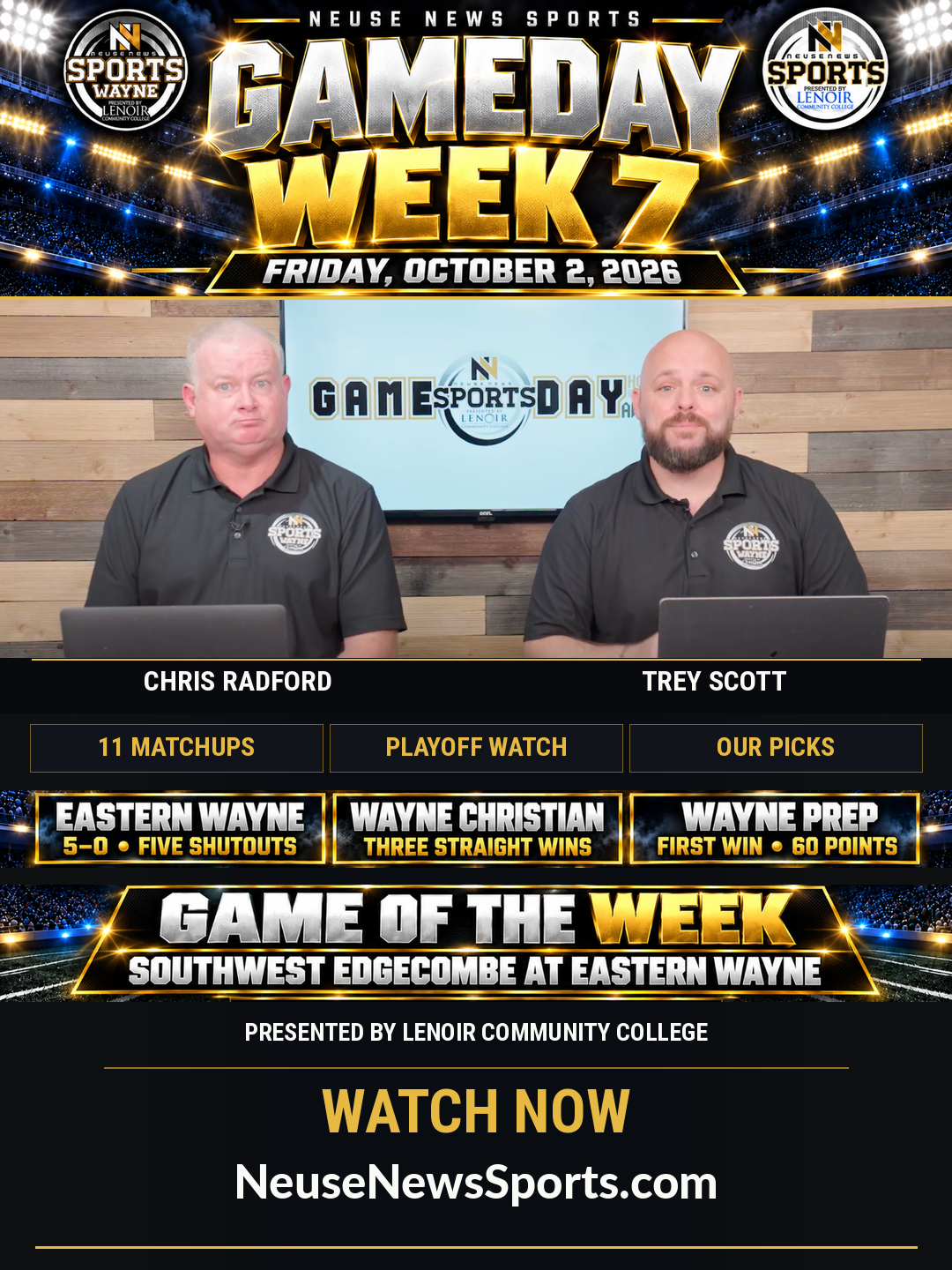East of I-95 Week 7 football predictions featuring Trey Scott's 118-32-1 overall record and 78.5% winning percentage